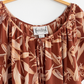 Diane von Furstenberg Silk Assets Brown 100% Silk Print Flutter Sleeve Top (XL)