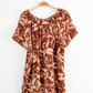Diane von Furstenberg Silk Assets Brown 100% Silk Print Flutter Sleeve Top (XL)