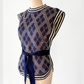 Vintage 70s Loomknits Navy Argyle Tie Sweater Vest