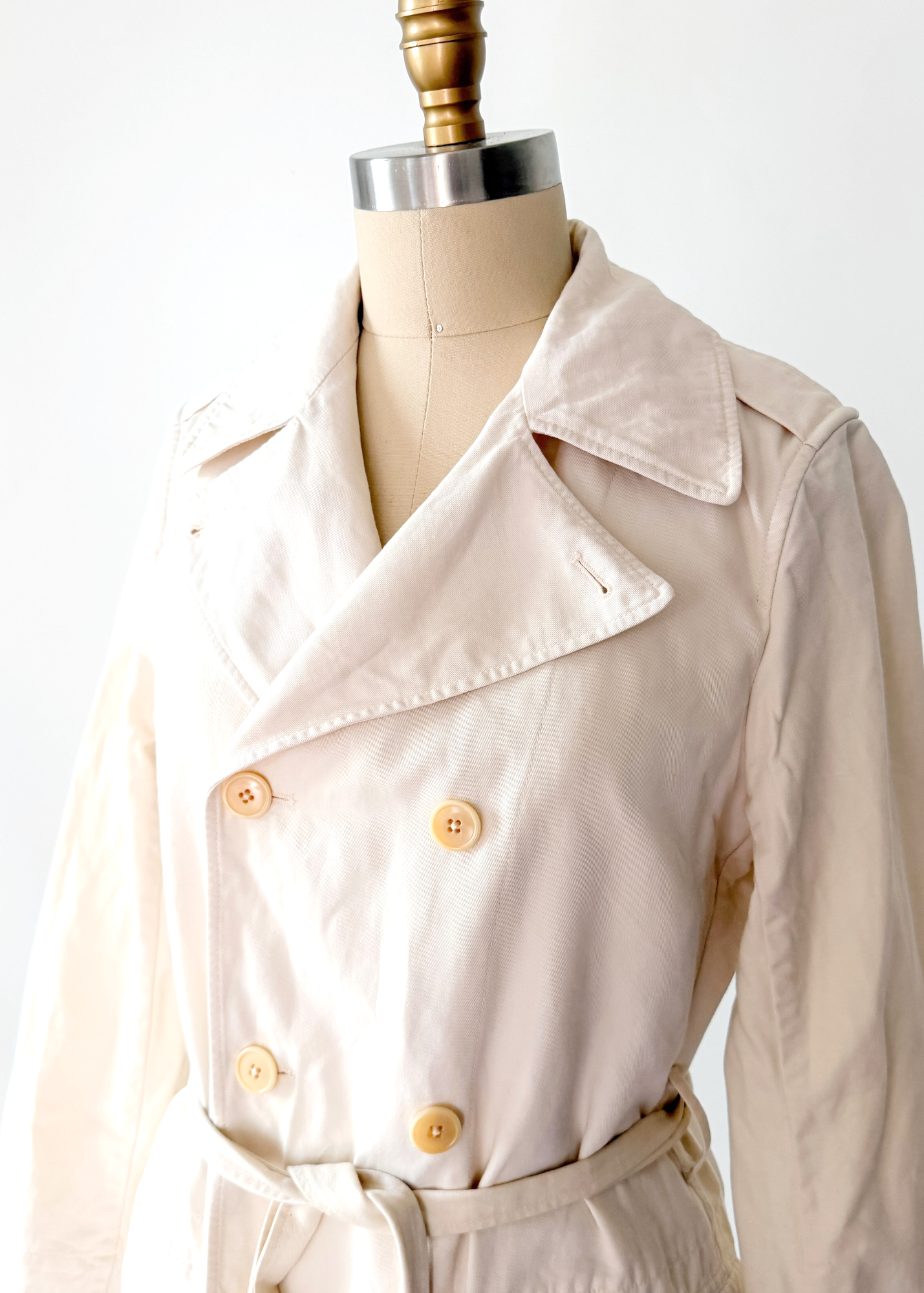 Ralph Lauren Rugby Cream Cotton Linen Khaki Trench Jacket (M)