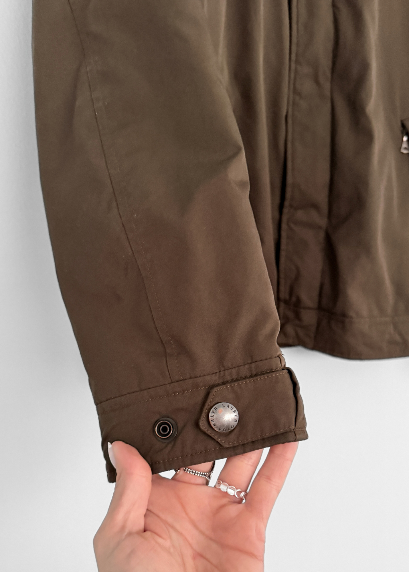 Vintage Ralph Lauren Polo Olive Brown Fleece Lined Jacket (M)