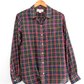 Trovata Birds of Paradise Red Green Blue Plaid Button Down (M)