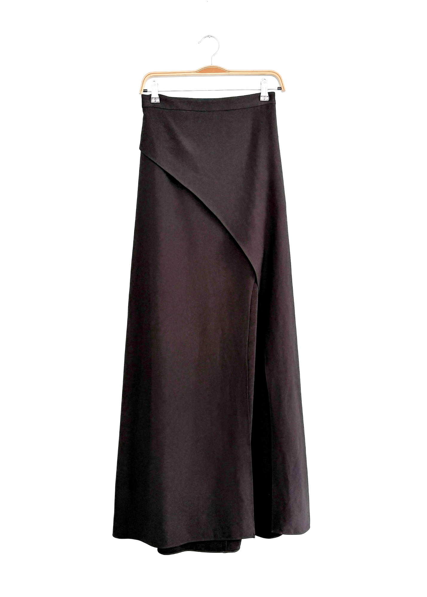 Zac Posen Black Draped Front Slit Maxi Skirt (4 or S)