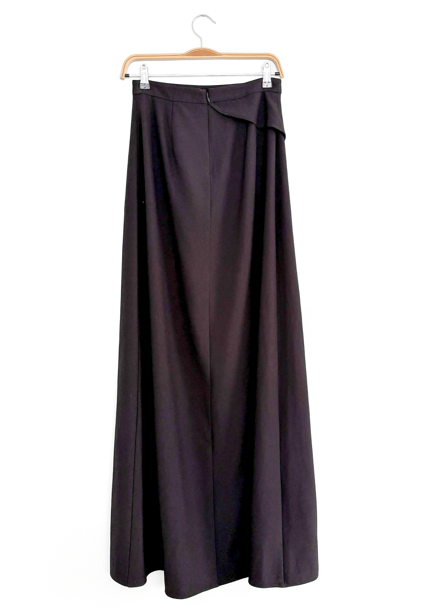 Zac Posen Black Draped Front Slit Maxi Skirt (4 or S)