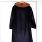 Vintage 60s Black Cashmere & Mink Collar Winter Coat (L)