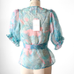NEW Selkie Cloud 9 Blue & Pink Champagne Mod Print Wrap Top (S)