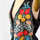 Vintage 90s Mary McFadden Black Floral Embroidered Vest (L)