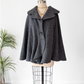 Charcoal Gray 100% Boiled Wool Knit Poncho Cape Sweater (M/L)