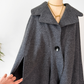 Charcoal Gray 100% Boiled Wool Knit Poncho Cape Sweater (M/L)