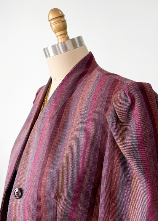 Vintage Cristina's Pucker Shoulder Stripe Blazer Jacket