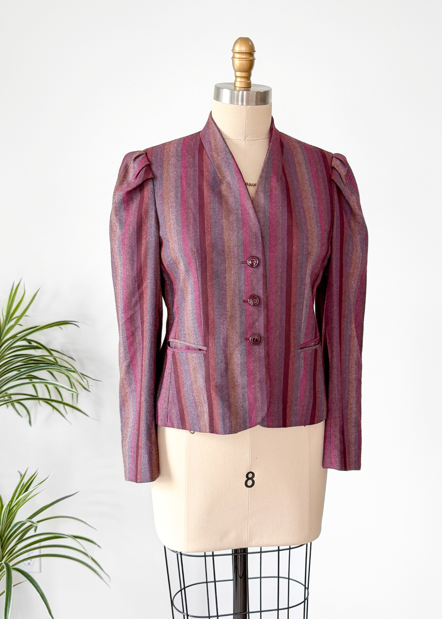 Vintage Cristina's Pucker Shoulder Stripe Blazer Jacket