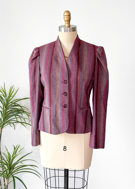 Vintage Cristina's Pucker Shoulder Stripe Blazer Jacket