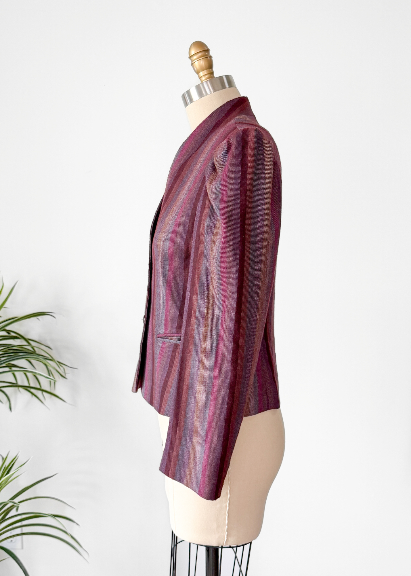 Vintage Cristina's Pucker Shoulder Stripe Blazer Jacket