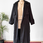 Vintage 80s Forecaster Classic Black Trench Coat with Wool Zip Lining (M)