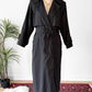 Vintage 80s Forecaster Classic Black Trench Coat with Wool Zip Lining (M)