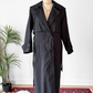 Vintage 80s Forecaster Classic Black Trench Coat with Wool Zip Lining (M)
