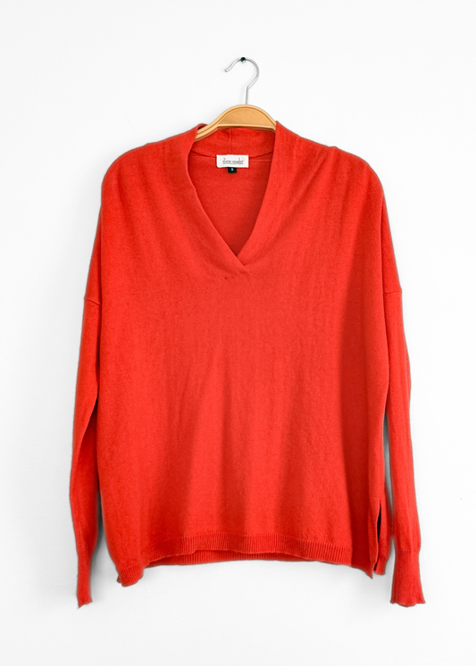 Diane Snyder Dark Orange Silk Cashmere Knit Top (S)