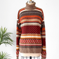 Vintage 70s Saint Laurent Rive Gauche Brown Rust Cream Knit Sweater