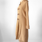 Vintage 70s Collectables Camel Brown Wooden Button Long Hooded Cardigan