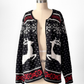 J. Jill Zip Front Deer Valley Fair Isle Cardigan Sweater (M)