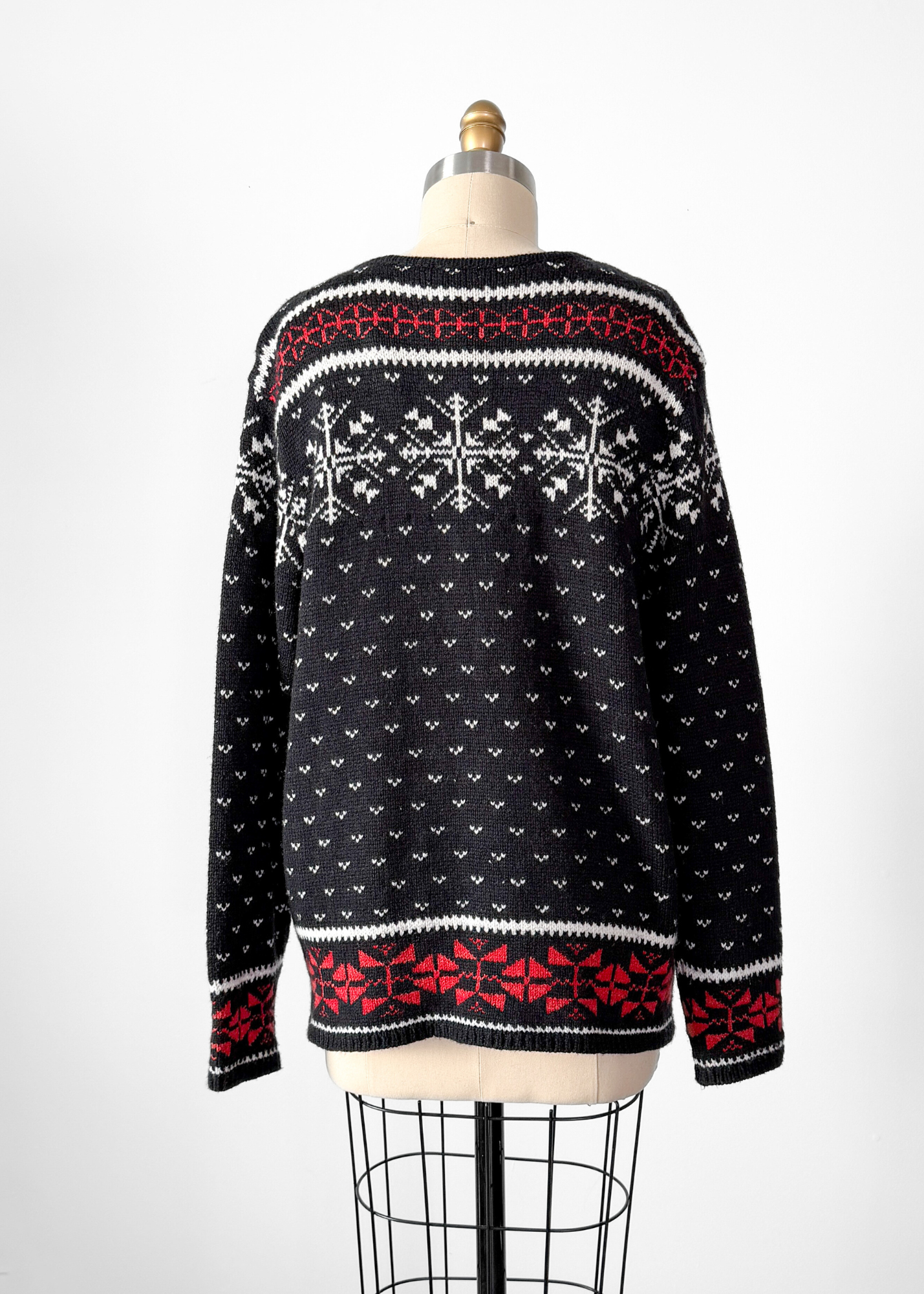 J. Jill Zip Front Deer Valley Fair Isle Cardigan Sweater (M)