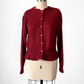 Vintage 80s Emotions Dark Red Acrylic Cardigan Sweater (M)