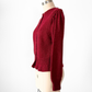 Vintage 80s Emotions Dark Red Acrylic Cardigan Sweater (M)