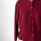 Vintage 80s Emotions Dark Red Acrylic Cardigan Sweater (M)