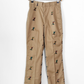 Vintage 70s Khaki Embroidered Mallard Duck Chino High Waist Pants