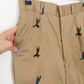 Vintage 70s Khaki Embroidered Mallard Duck Chino High Waist Pants
