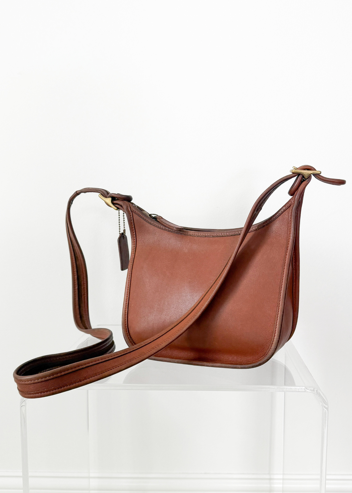 Vintage 90s Coach Janice Legacy British Tan Brown Leather Purse # 9950