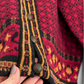 Squaw Valley Scandinavian Wool Knit Cardigan in Red Nordic Floral Fair Isle (M)
