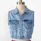 Vintage 90s Guess Denim Cropped Medium Wash Vest (M)