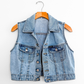 Vintage 90s Guess Denim Cropped Medium Wash Vest (M)