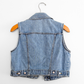 Vintage 90s Guess Denim Cropped Medium Wash Vest (M)
