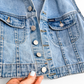 Vintage 90s Guess Denim Cropped Medium Wash Vest (M)