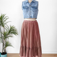 Vintage BIS by Gene Ewing Beverly Hils Paris Pink Mauve Sun Bleach Midi Peasant Skirt