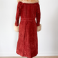Vintage 70s Rust Crushed Velvet & Faux Fur Penny Lane Coat (M)