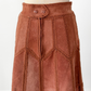 Vintage 70s Suede Leather Patchwork A-line Skirt (M or 8)