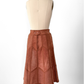Vintage 70s Suede Leather Patchwork A-line Skirt (M or 8)
