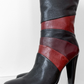 Vintage 90s Bronx Black Leather Patchwork Heeled Tall Boots (10)