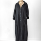 Vintage 90s FLAX Black Linen Button-Front Dress with Pockets