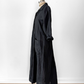 Vintage 90s FLAX Black Linen Button-Front Dress with Pockets
