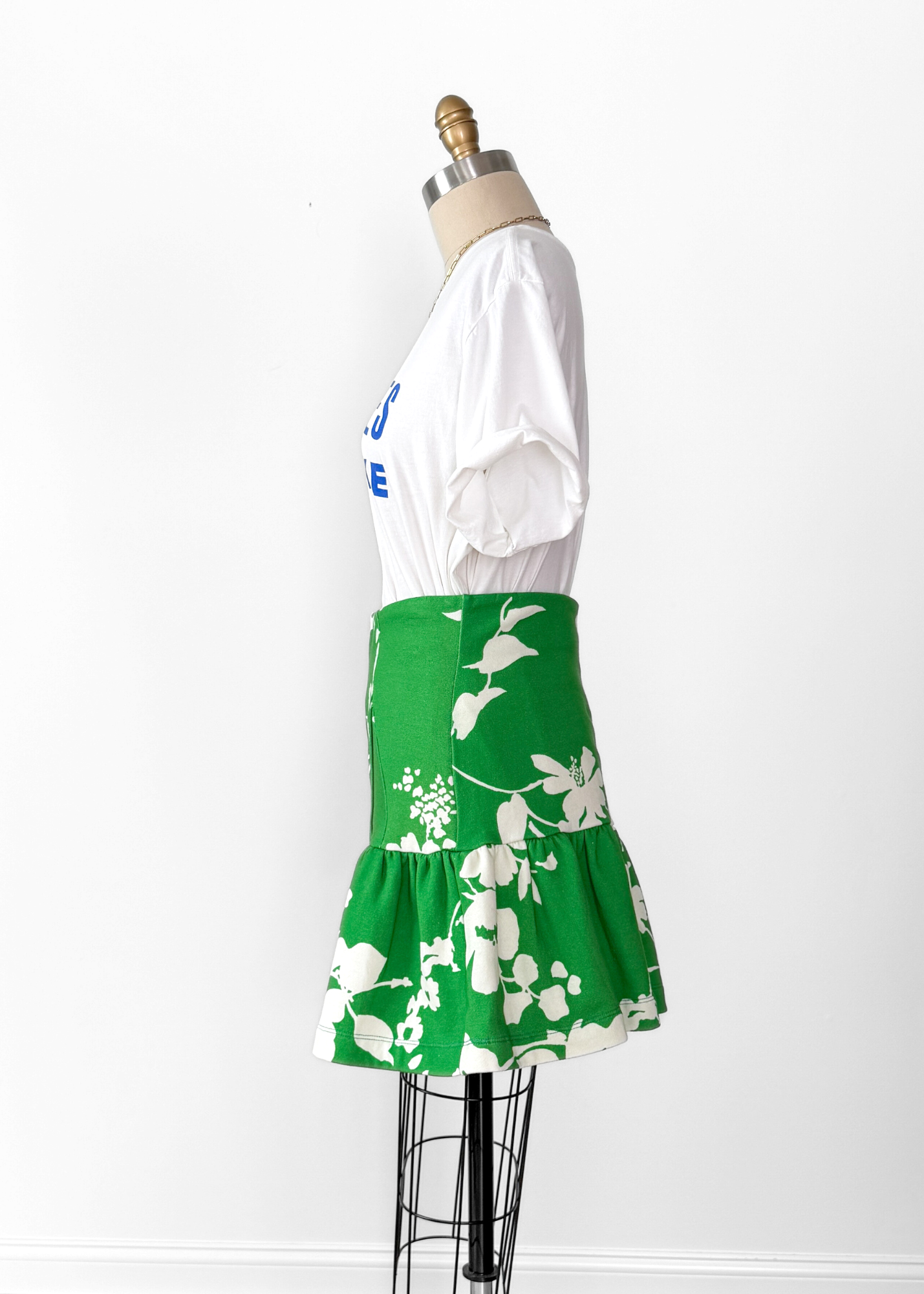 NEW Selkie Heather Skirt in Green White Summer Field Print (S)