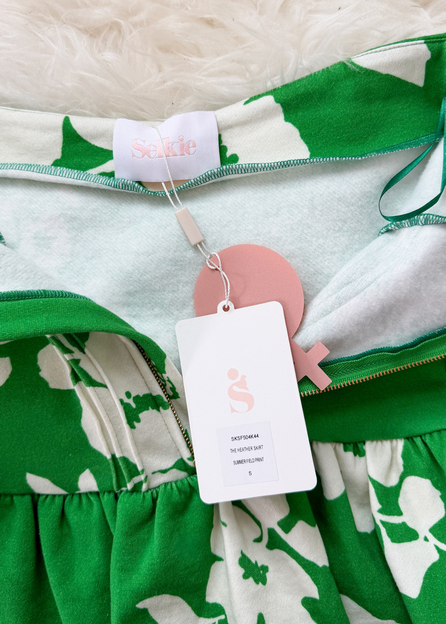 NEW Selkie Heather Skirt in Green White Summer Field Print (S)