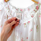 Vintage 90s Laura Ashley White & Rose Floral Print Feminine French Country Nightgown Dress (M)
