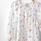 Vintage 90s Laura Ashley White & Rose Floral Print Feminine French Country Nightgown Dress (M)
