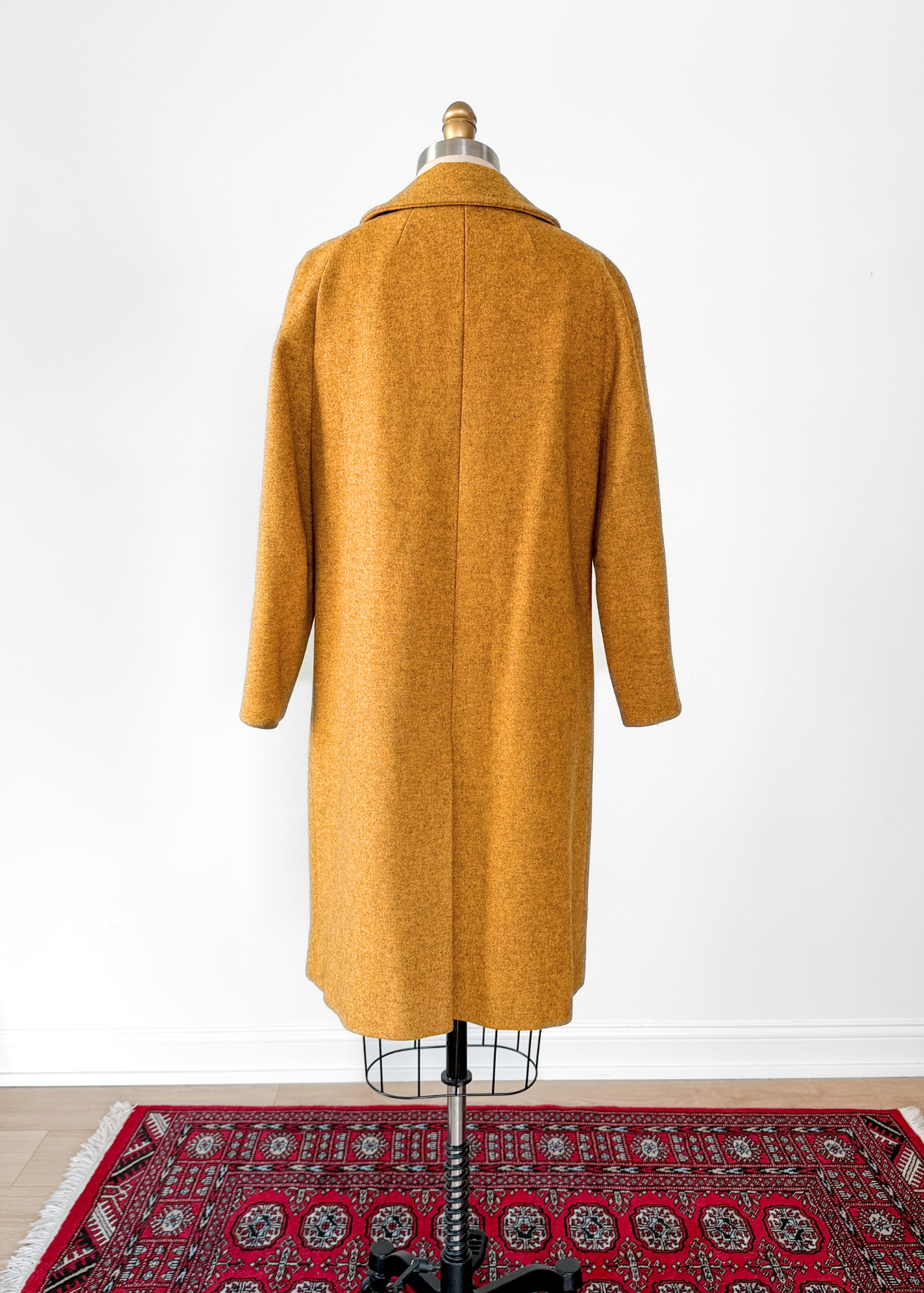 Vintage 60s Pendleton Heathered Golden Mustard Yellow Sculptural Wool Coat (M)