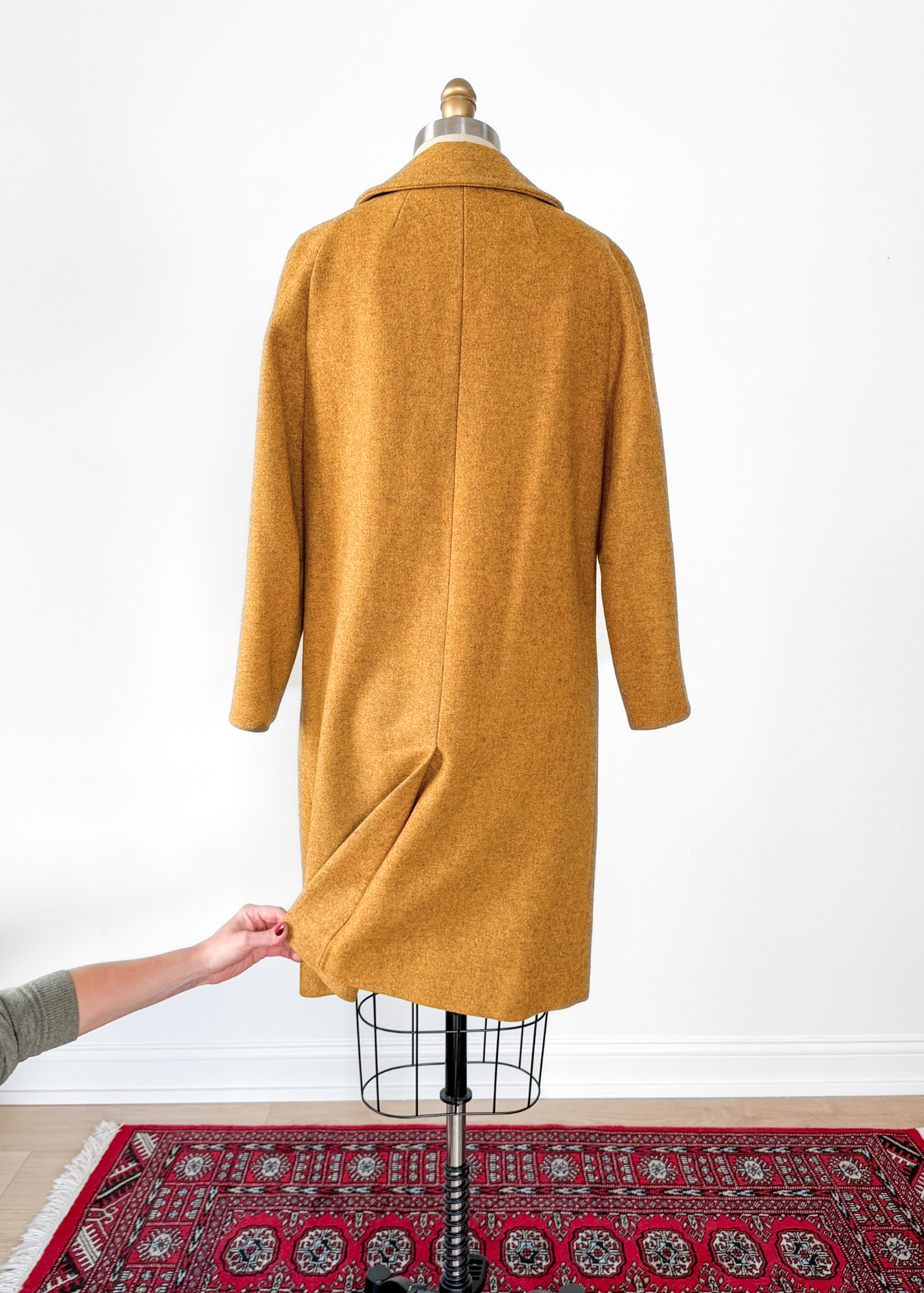 Vintage 60s Pendleton Heathered Golden Mustard Yellow Sculptural Wool Coat (M)