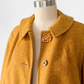 Vintage 60s Pendleton Heathered Golden Mustard Yellow Sculptural Wool Coat (M)